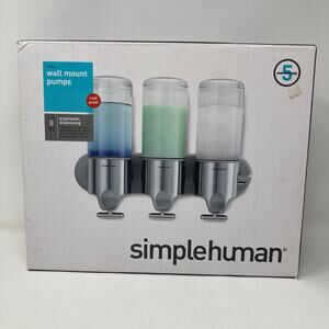 Simplehuman BT1029 Triple Wall Mount Shampoo Conditioner Soap Pumps Stainless